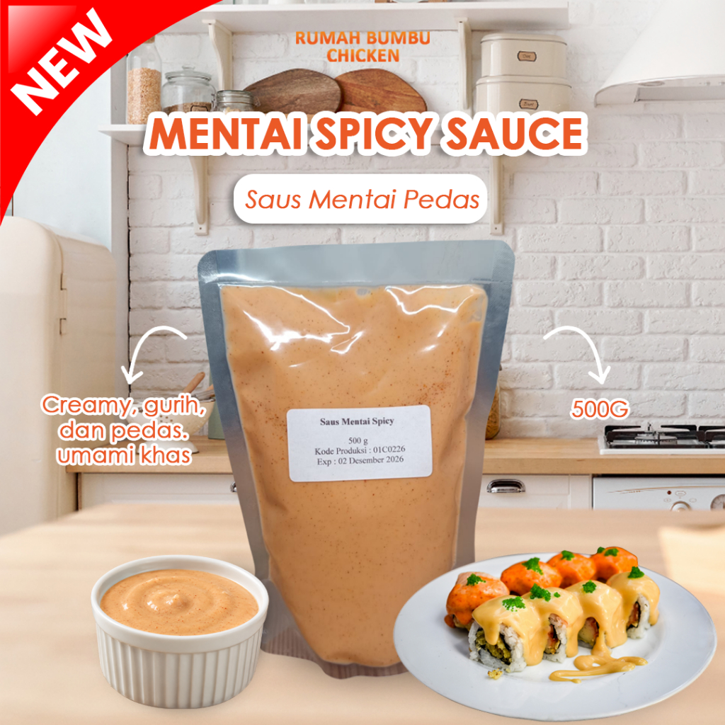 Saus Mentai Spicy 500 Gram Halal Creamy Pedas