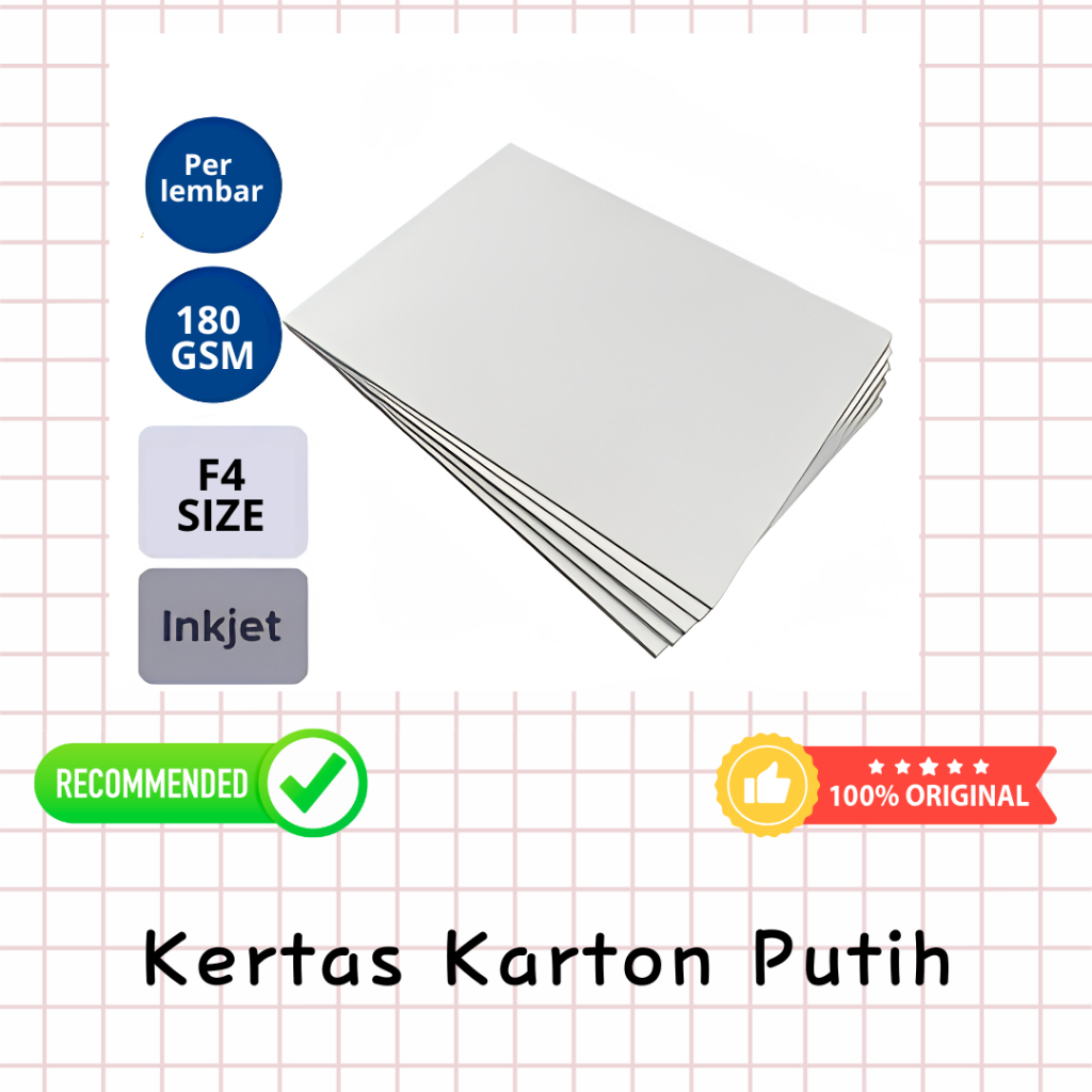 Kertas Karton Putih  F4/ Kertas Jilid / Cover Jilid