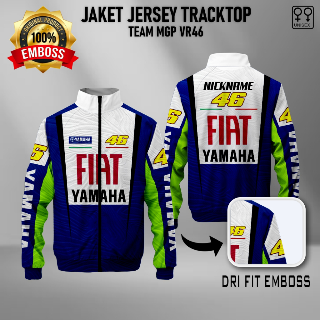 Jaket tracktop Jersey moto gp baju racing team VR46 kaos motogp bahan emboss premium