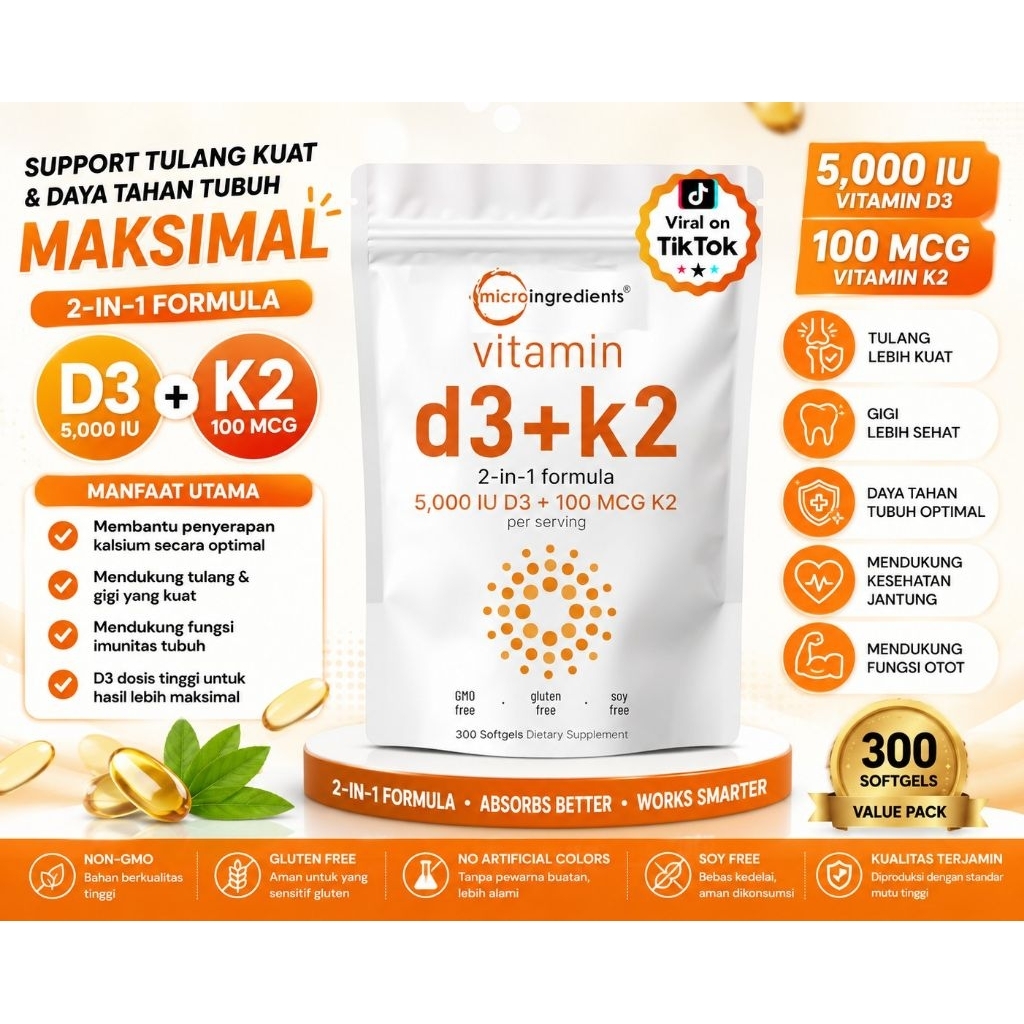 D3K2 5000 iu Microingredients 300 softgel