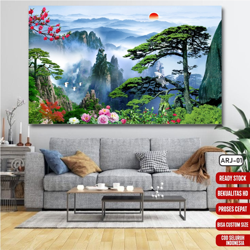 BEST QUALITY Wallpaper air terjun wallpaper air terjun 3D Bahan vynill tinggal tempel stiker dinding