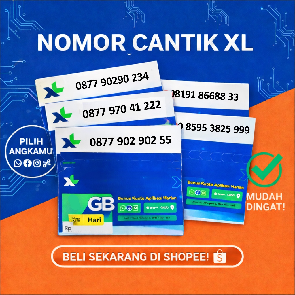 Nomor Cantik XL Kartu Perdana XL Gampang Ingat - Hoki