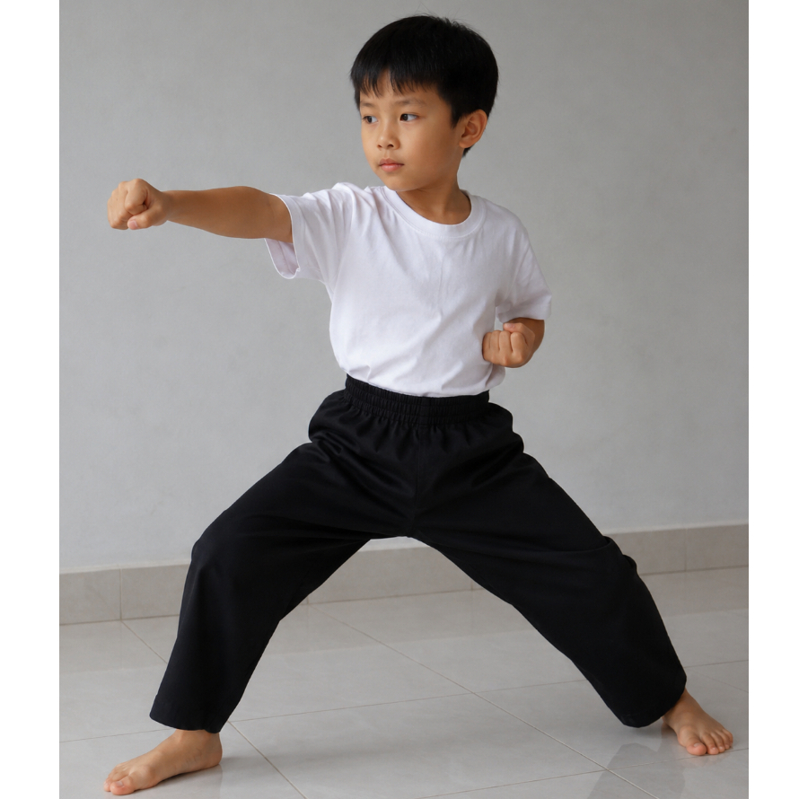 Celana Silat Surjan Anak Hitam Polos | Celana Lurik Anak Pinggang Karet | Celana Tradisional Anak Ka
