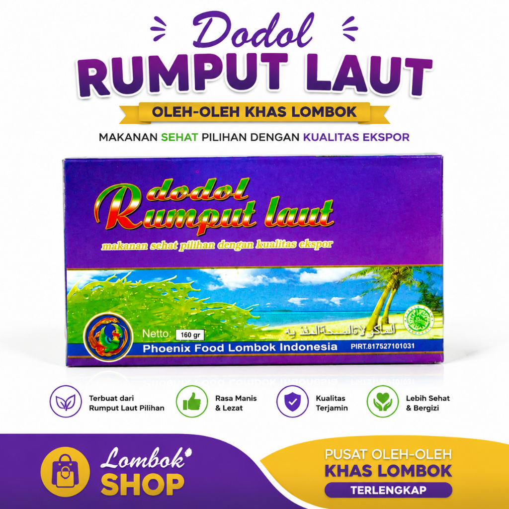Dodol Rumput Laut Phoenix Khas Lombok 160 Gram