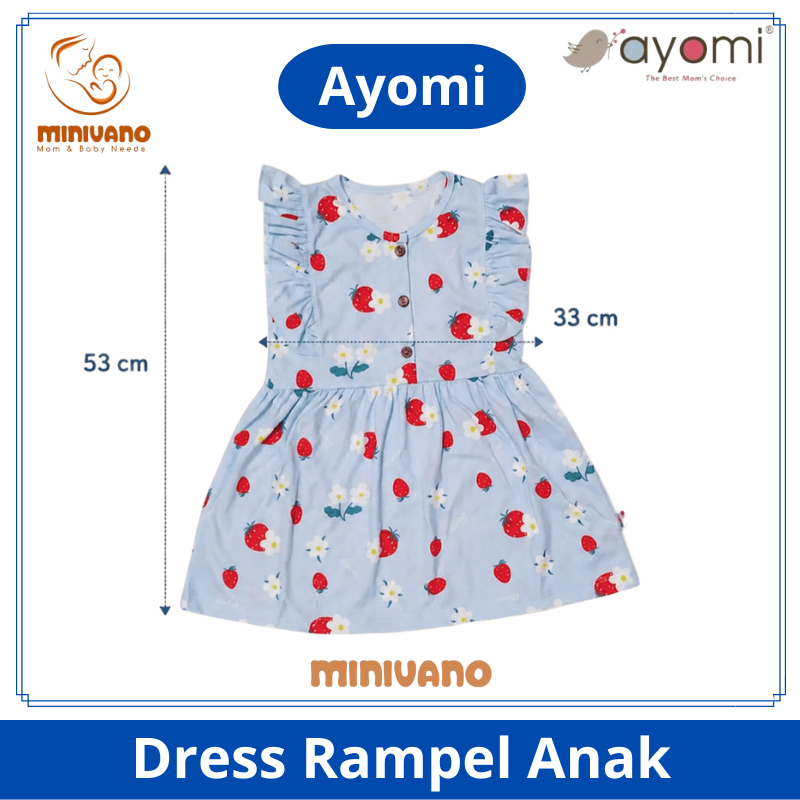Ayomi Dress Rampel Anak - Motif Sweet Beary - Baju Dress Bayi Lucu