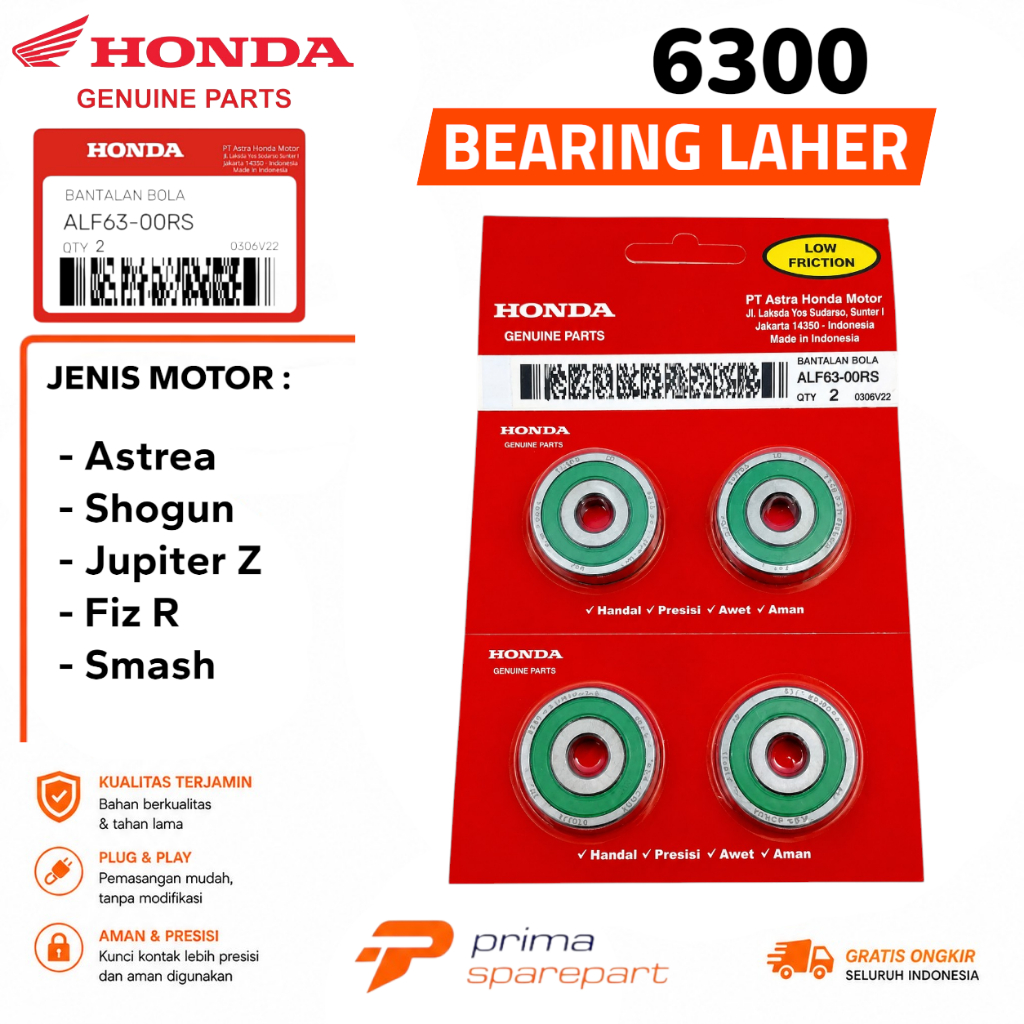 Bearing Laher 6300 / Astrea / Shogun / Jupiter Z / Fiz R / Smash