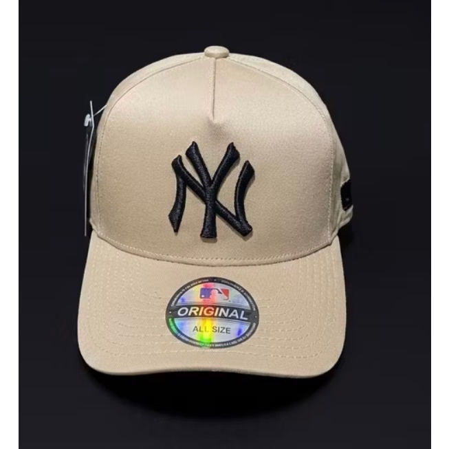 TOPI BASEBALL MLB NY BLACK LOGO ORIGINAL CREAM CAPS / TOPI PRIA WANITA BEST SELLER BISA COD / FULL S