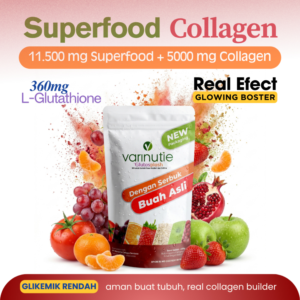 Varinutie Glutasplash – Collagen Drink 5000mg + Glutathione 360mg | Whitening & Glowing Booster