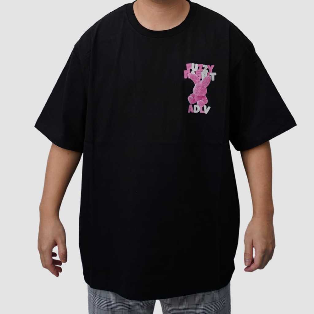 ADLV Fuzzy Font Rabbit Black Tee / Baju Kaos ADLV Authentic