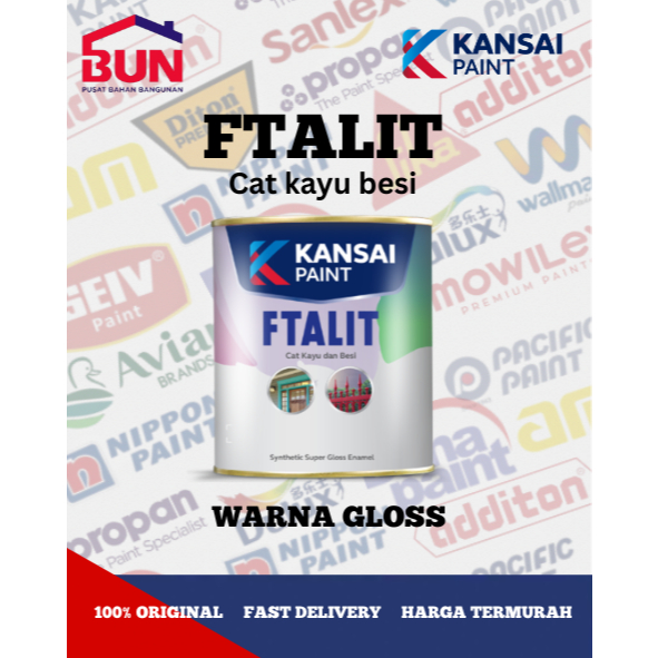 FTALIT CAT KAYU BESI WARNA GLOSS 1KG / F-TALIT CAT KAYU WARNA GLOSSY 1 KG KALENG