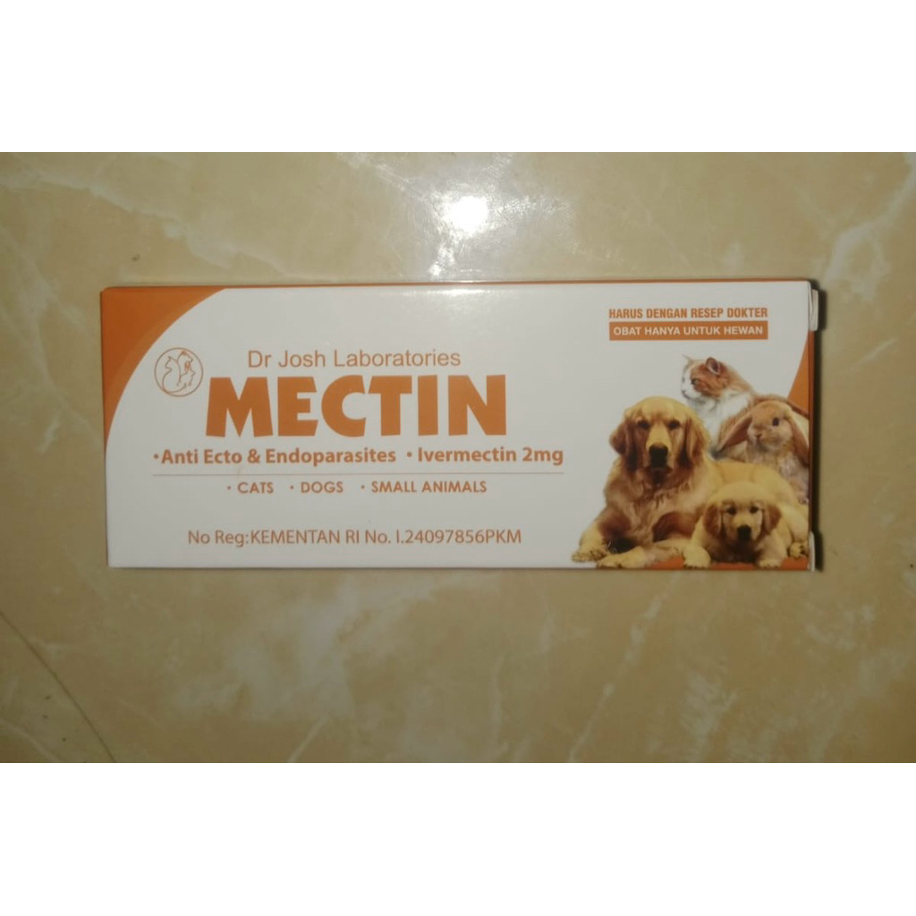 Mectin obat anti parasit untuk hewan anjing kucing isi 20