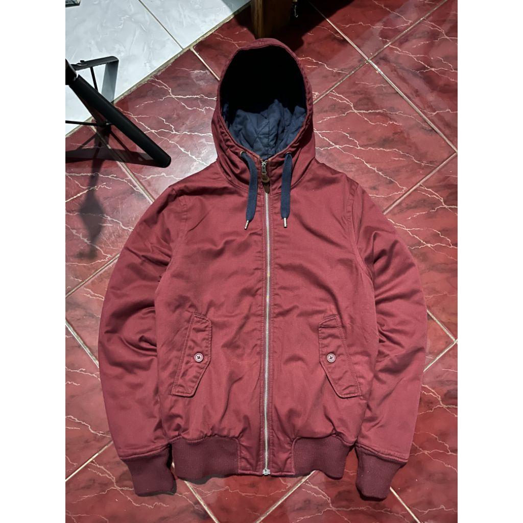 ACTIVE JACKET DUCK CANVAS H&M DIVIDED BURGUNDY