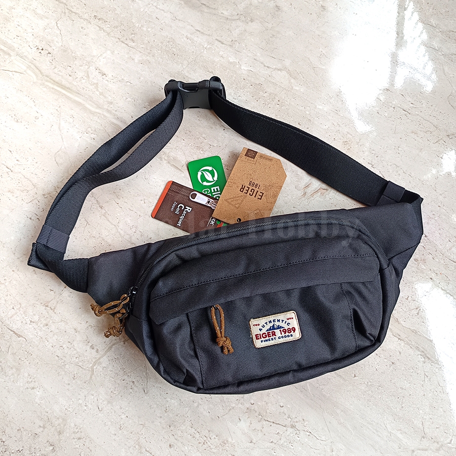 WAISTBAG EIGER SENDER BLACK 4L TAS PINGGANG EIGER1989