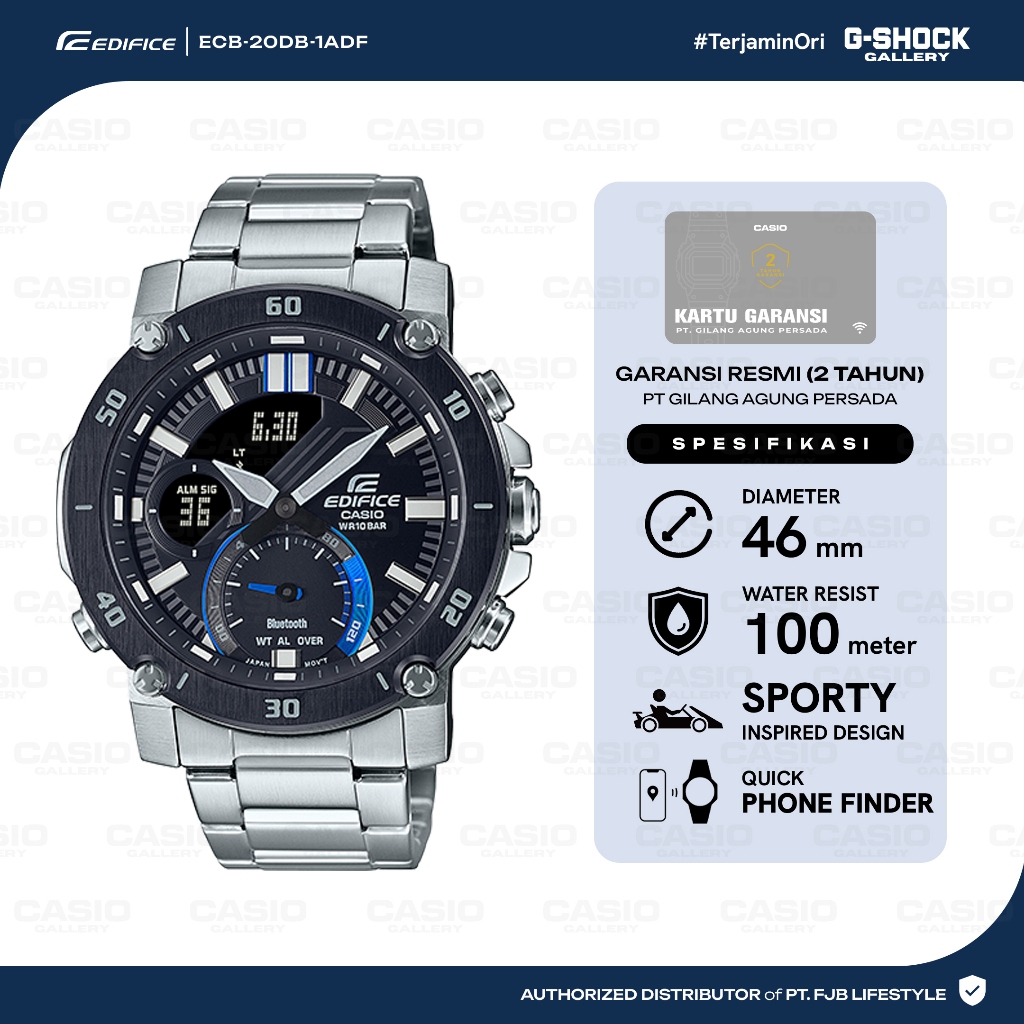 Casio Edifice Jam Tangan Original ECB-20DB-1ADF