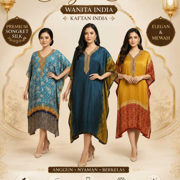 kaftan tunik songket silk Wanita