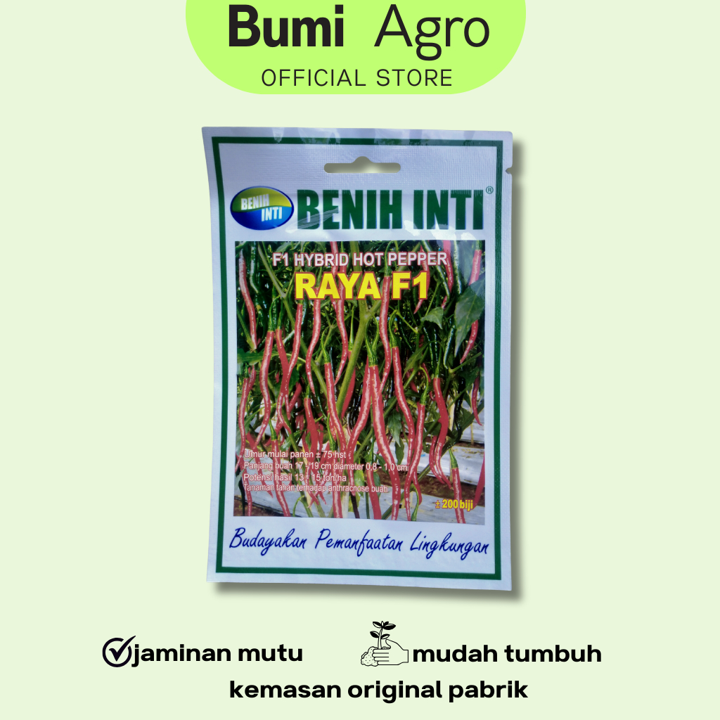 Benih Unggul Cabe Keriting 200 Biji Hybrid Hot Pepper RAYA F1 Cap BENIH INTI Lebat Unggul