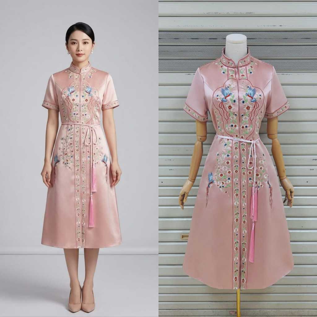 LR Boutique Midi Cheongsam Dress 015 / Dress Cheongsam/ Dress Sangjit/ Cheongsam Dress