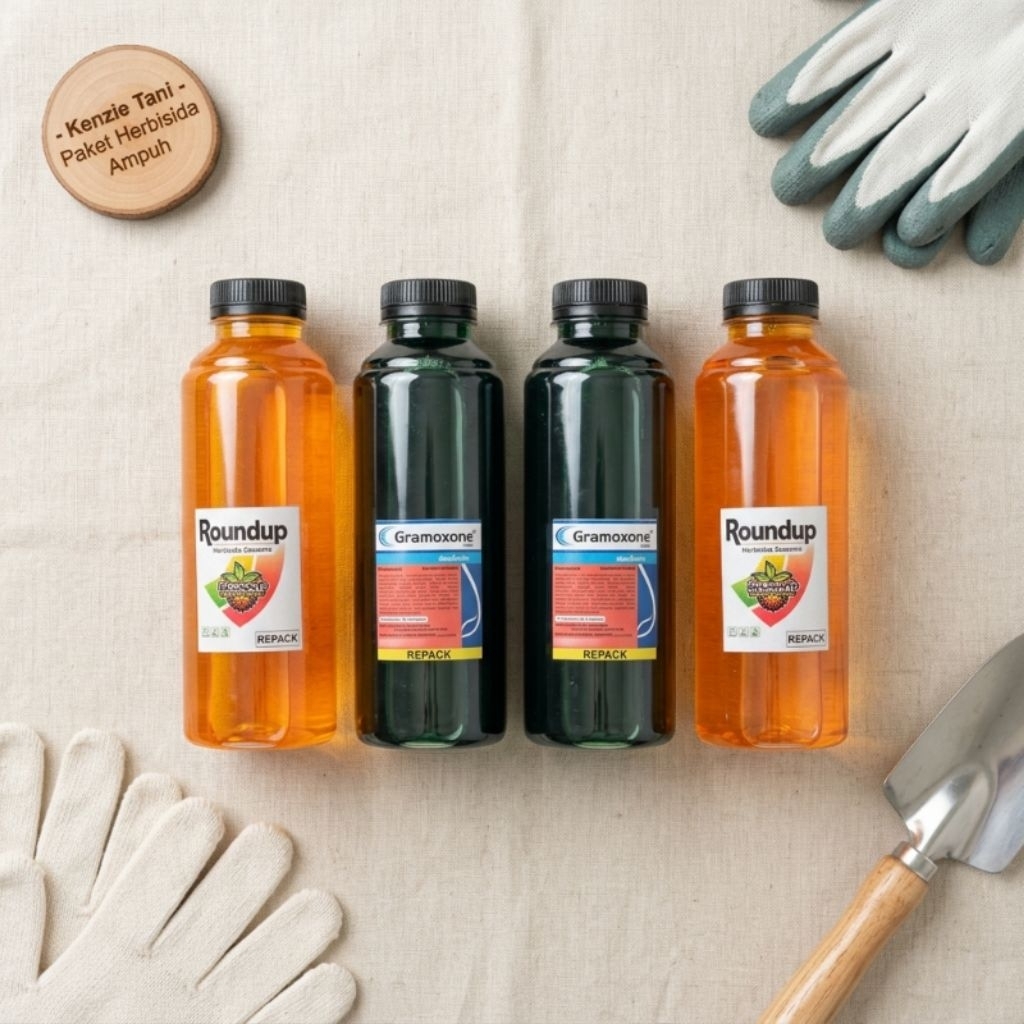Herbisida paket paling ampuh gramoxone dan roundup kemasan repack 250ml pembasmi gulma sampai tuntas
