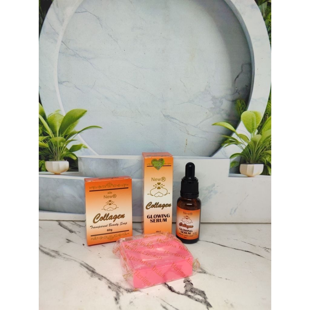 paket 2in1 perawatan wajah serum collagen dan sabun collagen new r BPOM