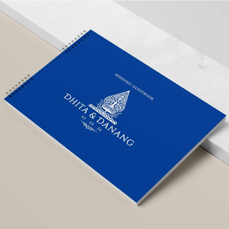 BUKU TAMU PERNIKAHAN HARD COVER DESIGN TEMPLATE JILID SPIRAL CETAK FULL COLOUR