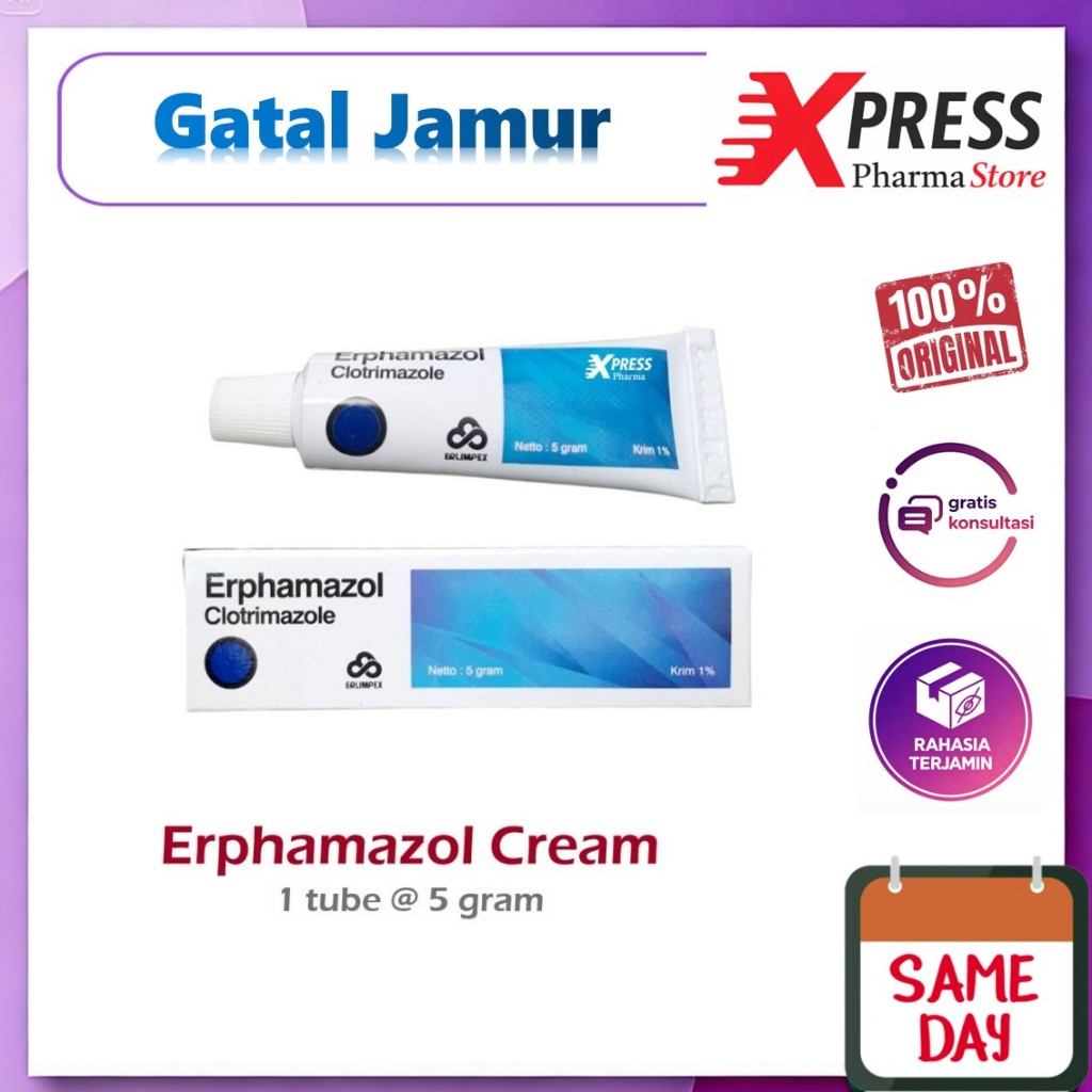 XPRESS ! Erphamazole Cream 5 Gram Salep Krim Gatal Jamur Clotrimazole Erpamazole Erphamazol Erphamas