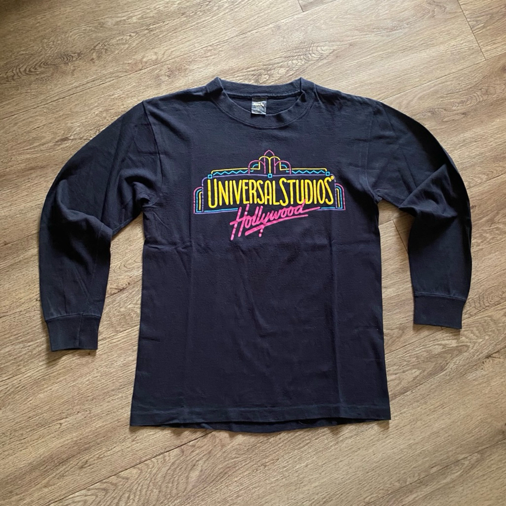 Tshirt kaos vintage lengan panjang Universal Studios Hollywood tag Anvil USA