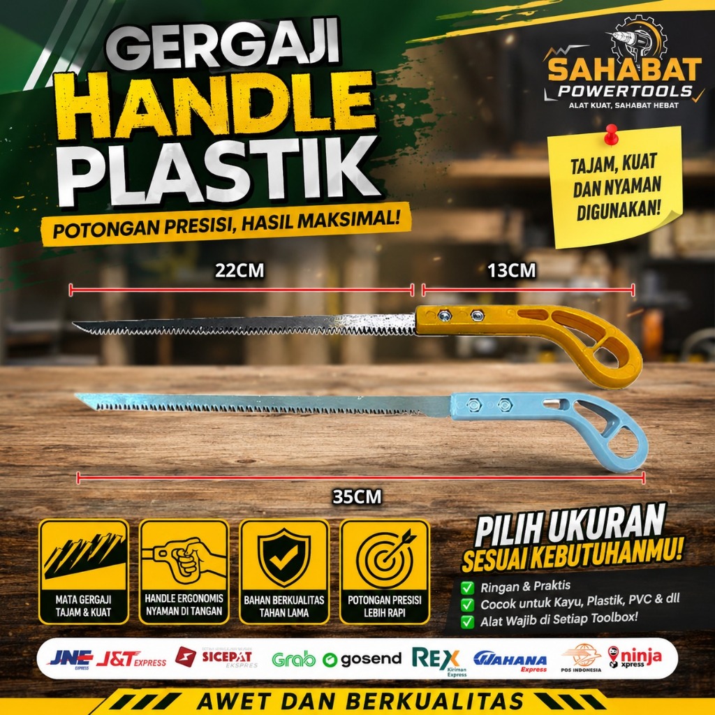 JOSS Gergaji Kayu Mini Bonsai Handle Plastik Kuning Gergaji Kecil Lancip
