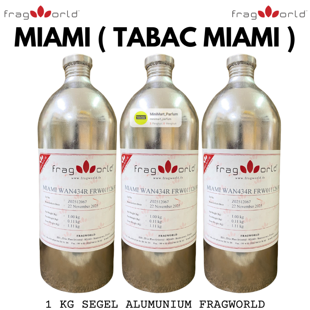 Bibit Parfum Fragworld - TABAC MIAMI ( 1 KG SEGEL Alumunium )