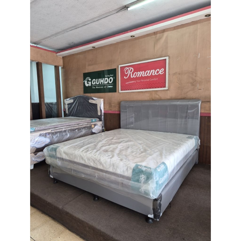 SET KING SIZE Divan + Headboard + Kasur - GUHDO Orthopedic Busa Orthopedic + Latex 180 - Ranjang - T