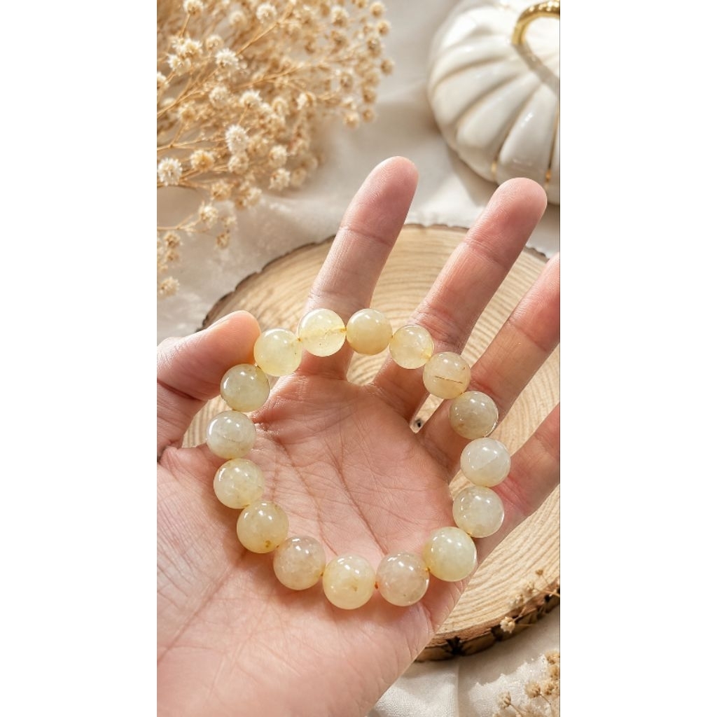 Gelang kecubung serat emas