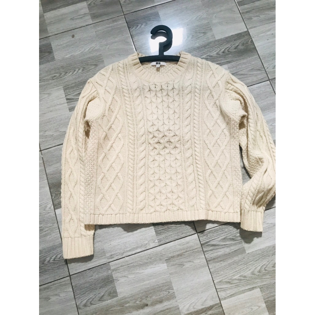 knit cable uniqlo cream second original