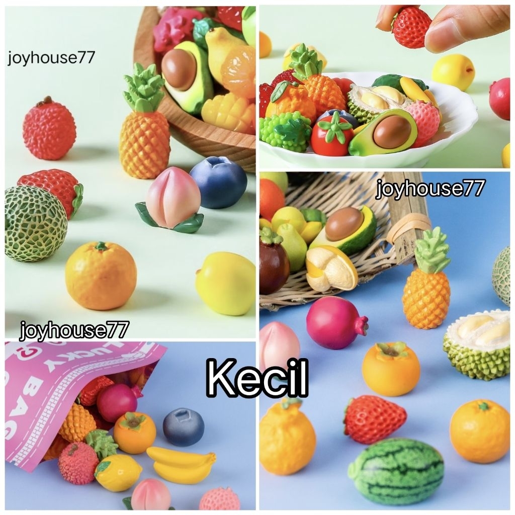 Miniatur Buah KECIL Rumah boneka Dollhouse Resin Replika Craft Mainan Manik Kue hiasan case HP Kado 