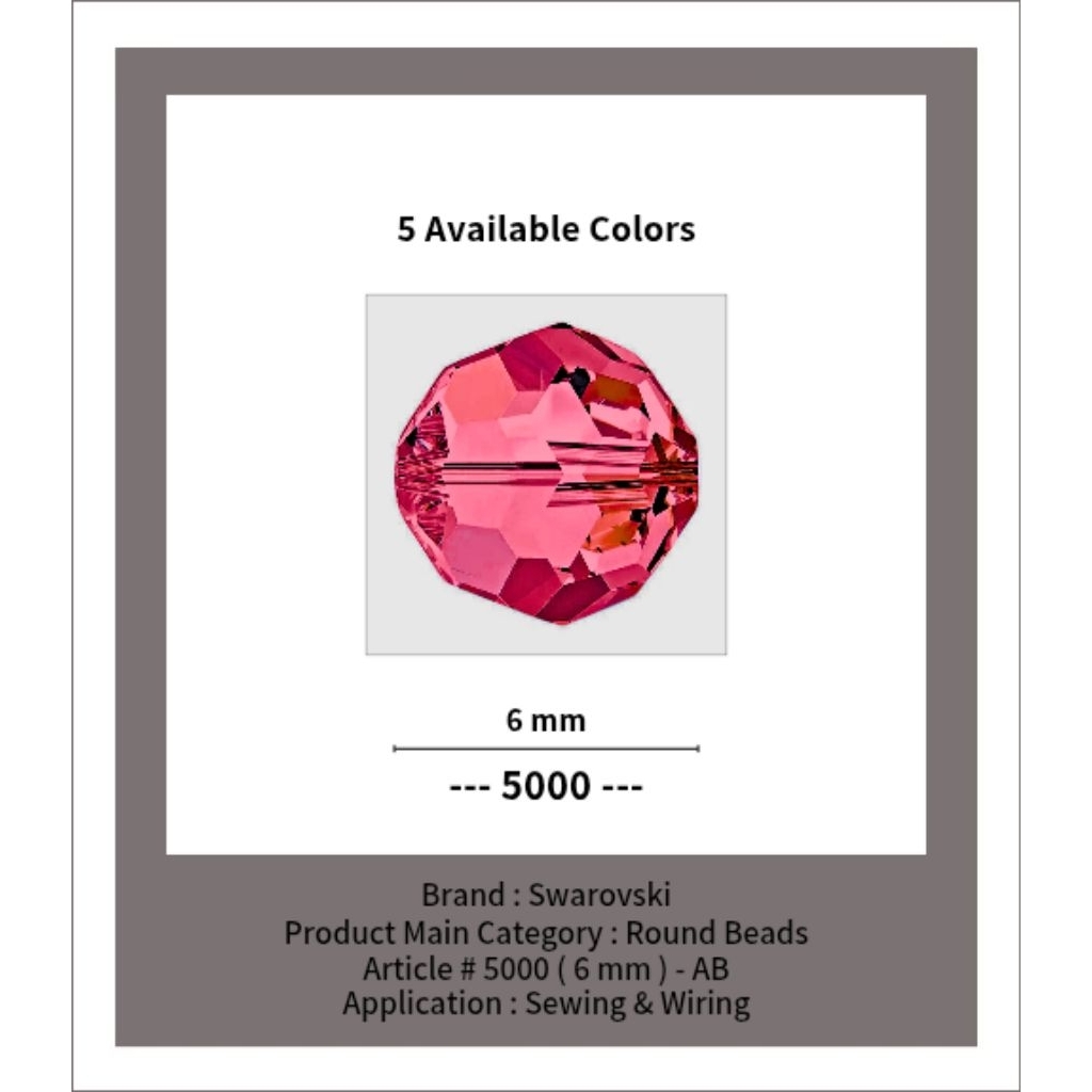 SWAROVSKI™ - 6 MM AB Round Beads - Article # 5000 - Swarovski Crystal - Swarovski Kristal - Crystal 