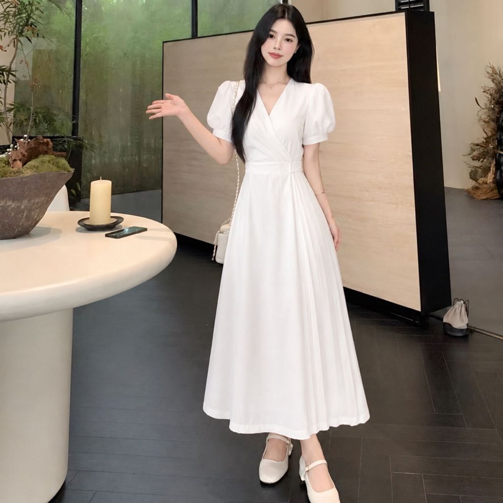 Dress Import Wanita Gaun Pesta Kekinian Import Wanita Dress Katun Fashion Import Pakaian Kekinian