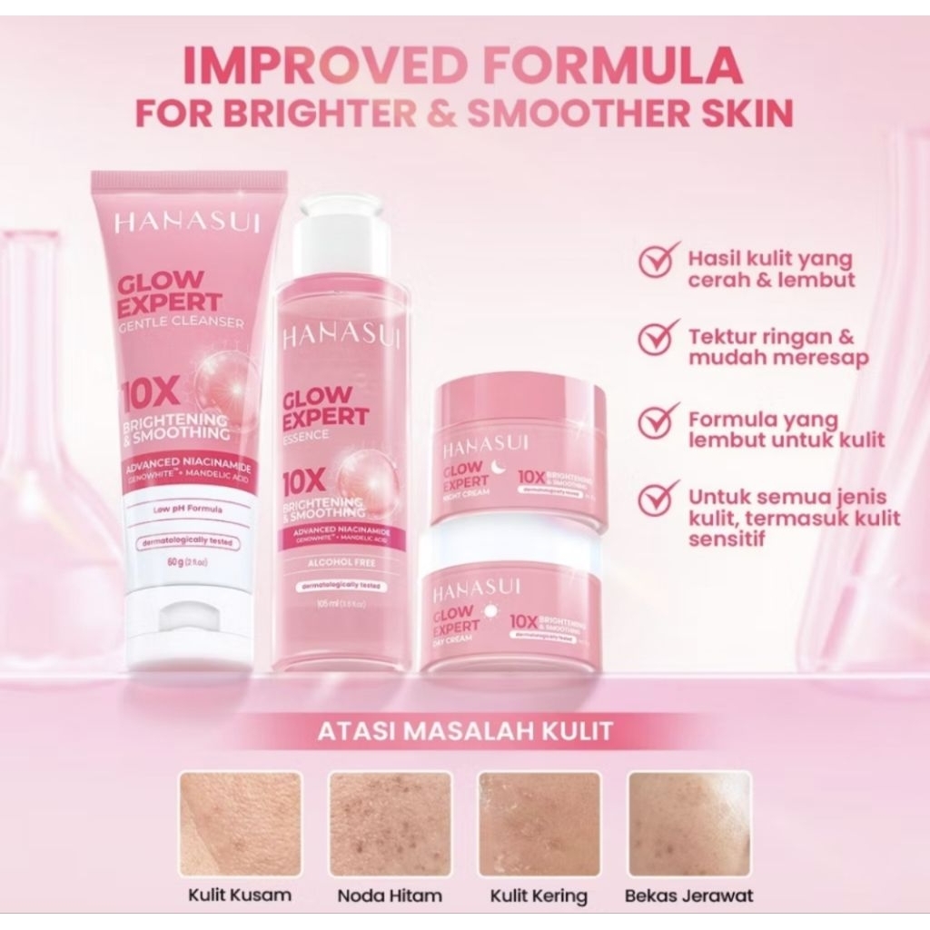 Paket HANASUI 4 in 1 free pocuh cantik