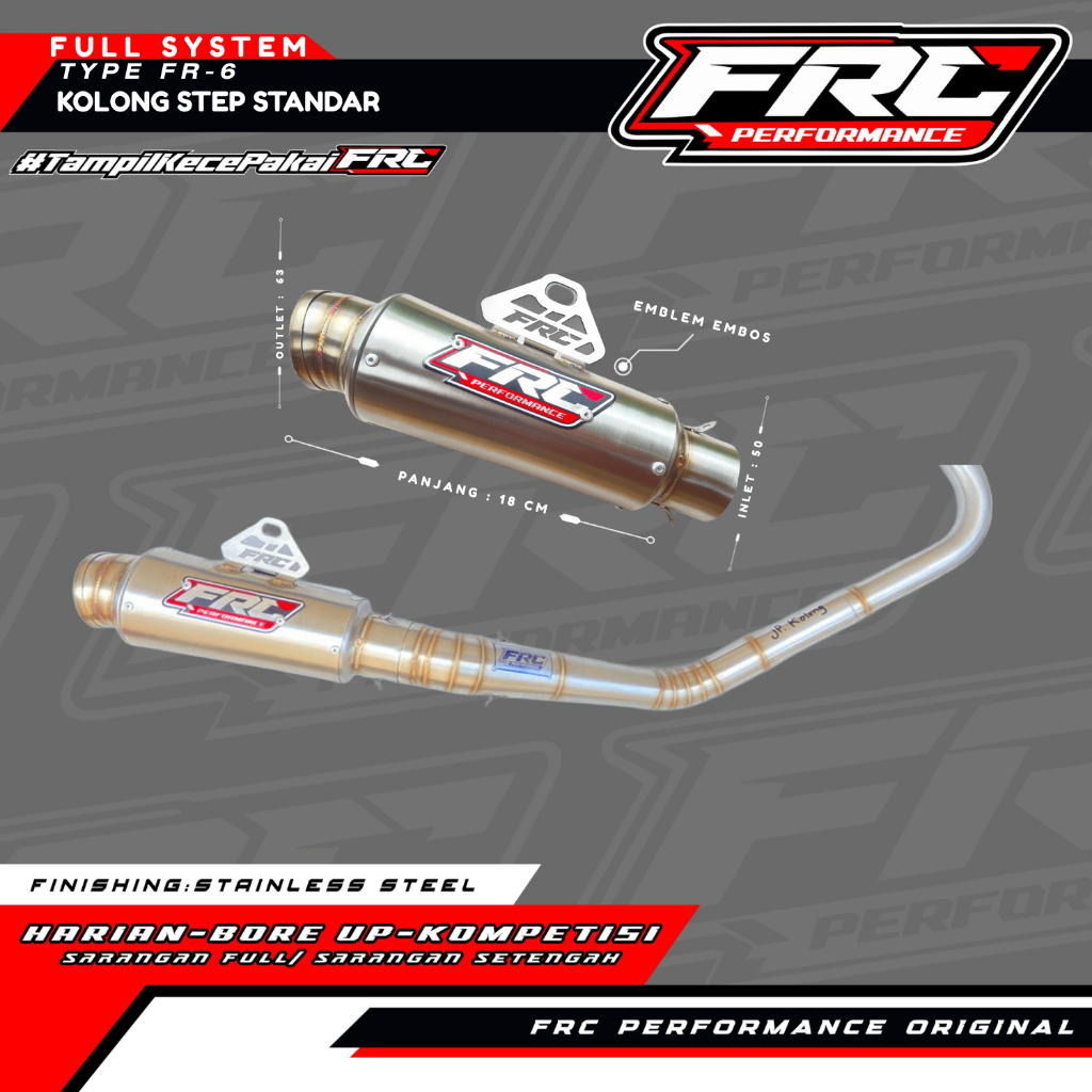 Knalpot FRC Performance Fullsystem – Model Kolong Step Standar Type: FR 6 – by FRC PERFORMANCE.