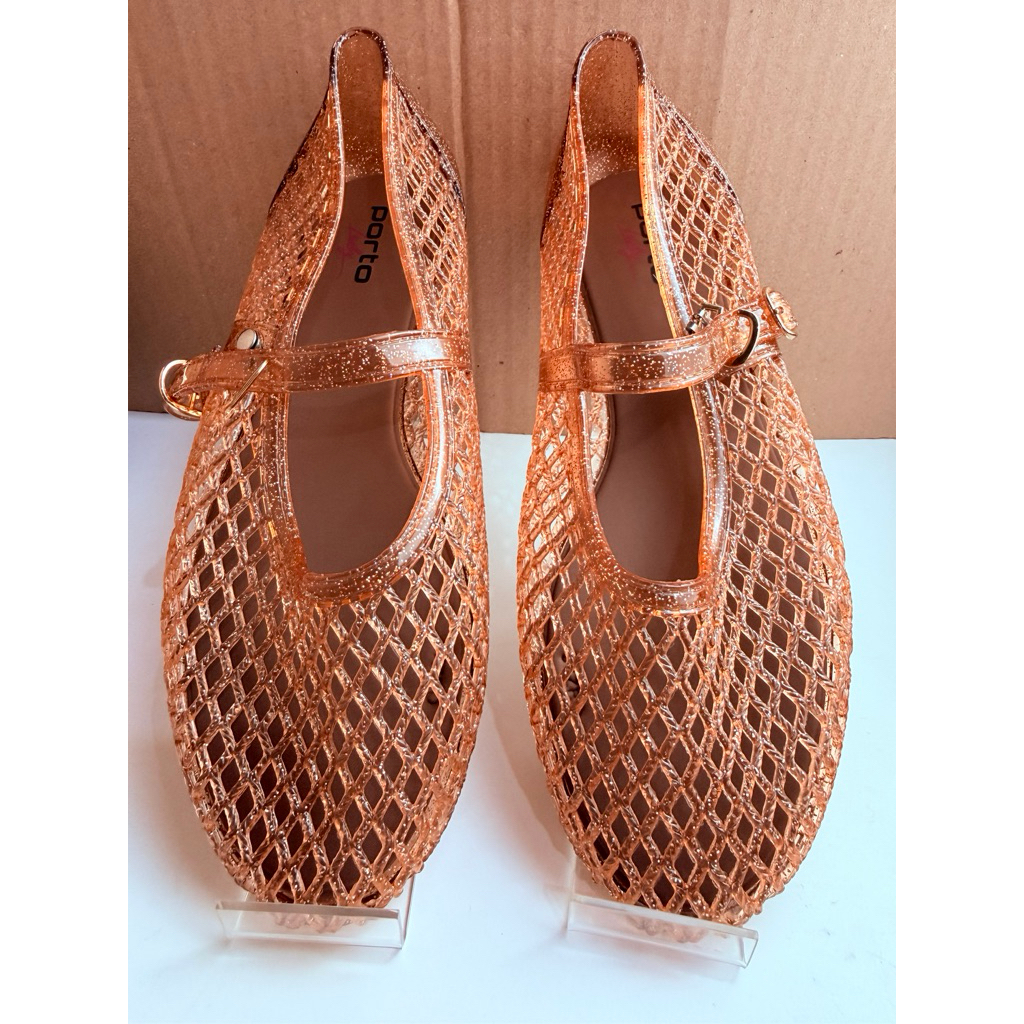 Sendal slop motif bunga Porto Lady jelly karet impor dan porto lady gliter model jaring