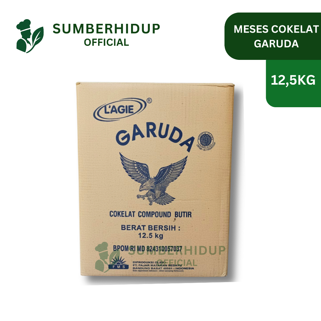 Meses Cokelat Garuda 1 Dus Karton Isi 12.5 KG Meises Coklat Compound Butir Topping Donat Roti Bakar 