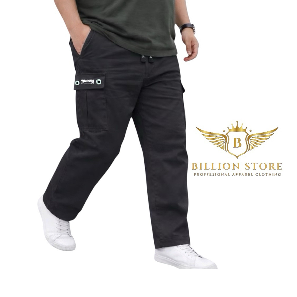 BILLION CLOTHING - Cargo JUMBO/BIG SIZE, Celana Cargo Panjang Thrasher Original Premium