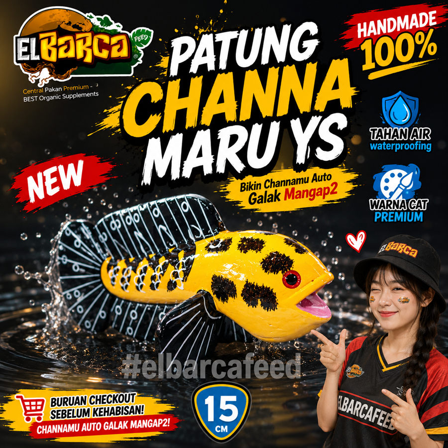 PATUNG CHANNA / REPLIKA CHANNA MARU YELLOW MARU model Flaring Mangap-mangap  (HANDMADE LIMITED)