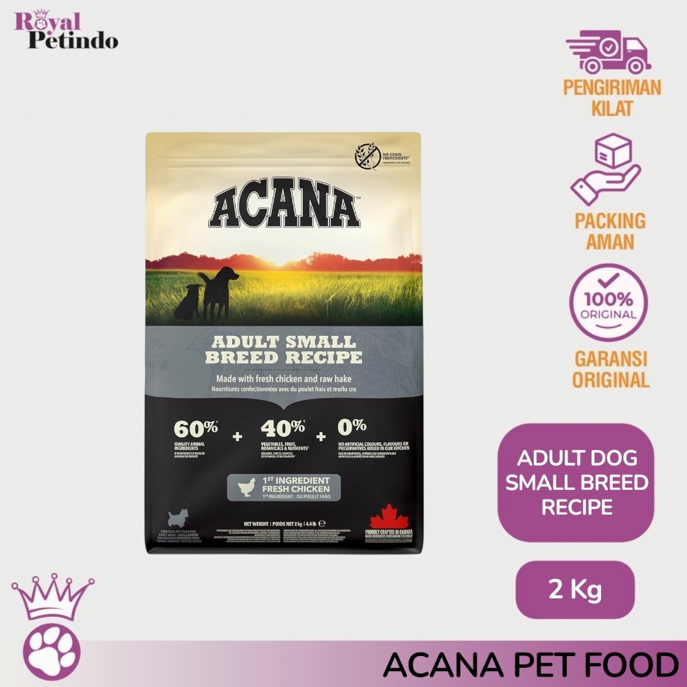 Acana Dog Small Breed Recipe Dry Food Makanan Kering Premium Anjing Made in Canada 2 Kg