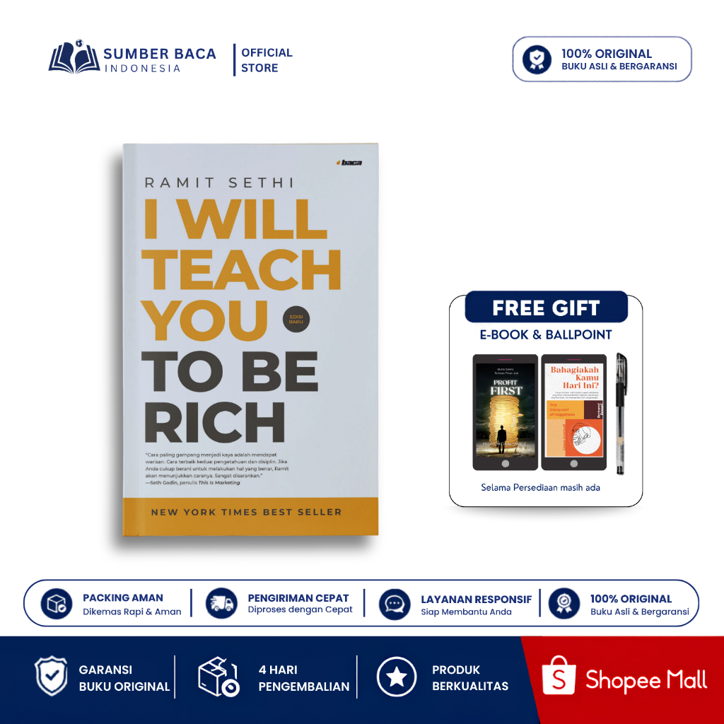 Buku I Will Teach You to Be Rich | Panduan Mengelola Uang & Menjadi Kaya | Sumber Baca Indonesia