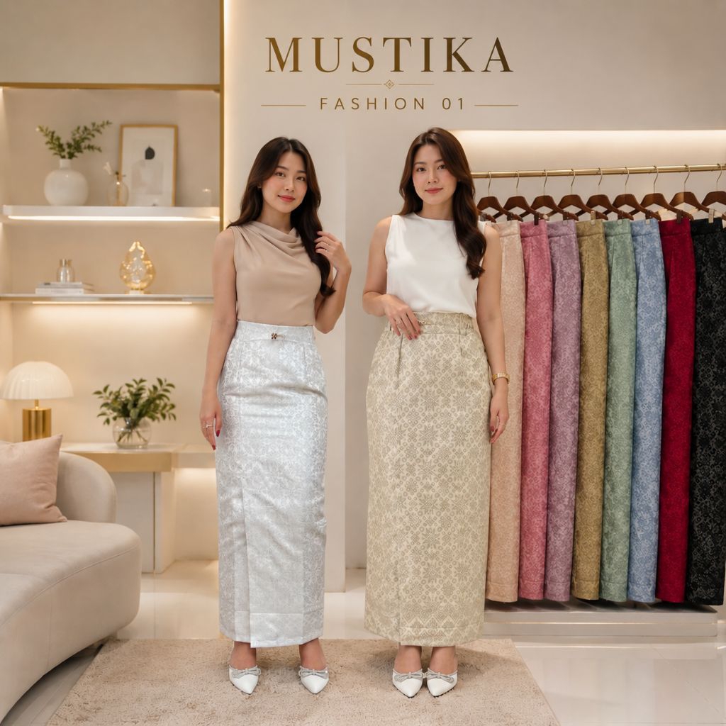 ROK SONGKET SPAN MODEL BELAH DEPAN&Karet dibagian kanan&kiri/rok songket bawahan kebaya modern, wisu