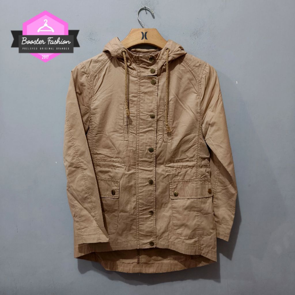 JAKET GU BY UNIQLO CASUAL HOODIE BROWN ORI SIZE S