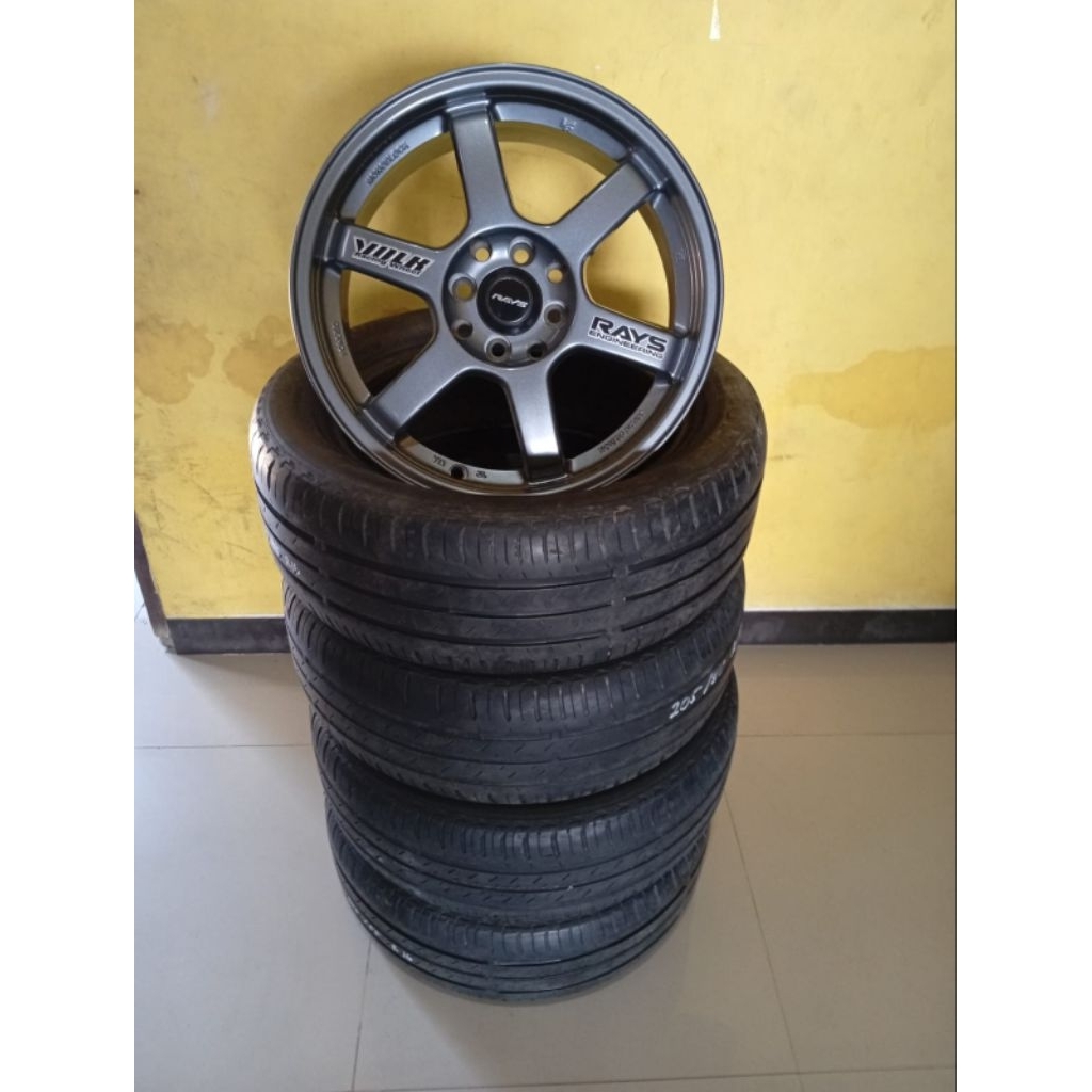 1 SET VELG + BAN VELG TE37 R16 H4 DOBEL VCD 100/114,3 GUN METAL