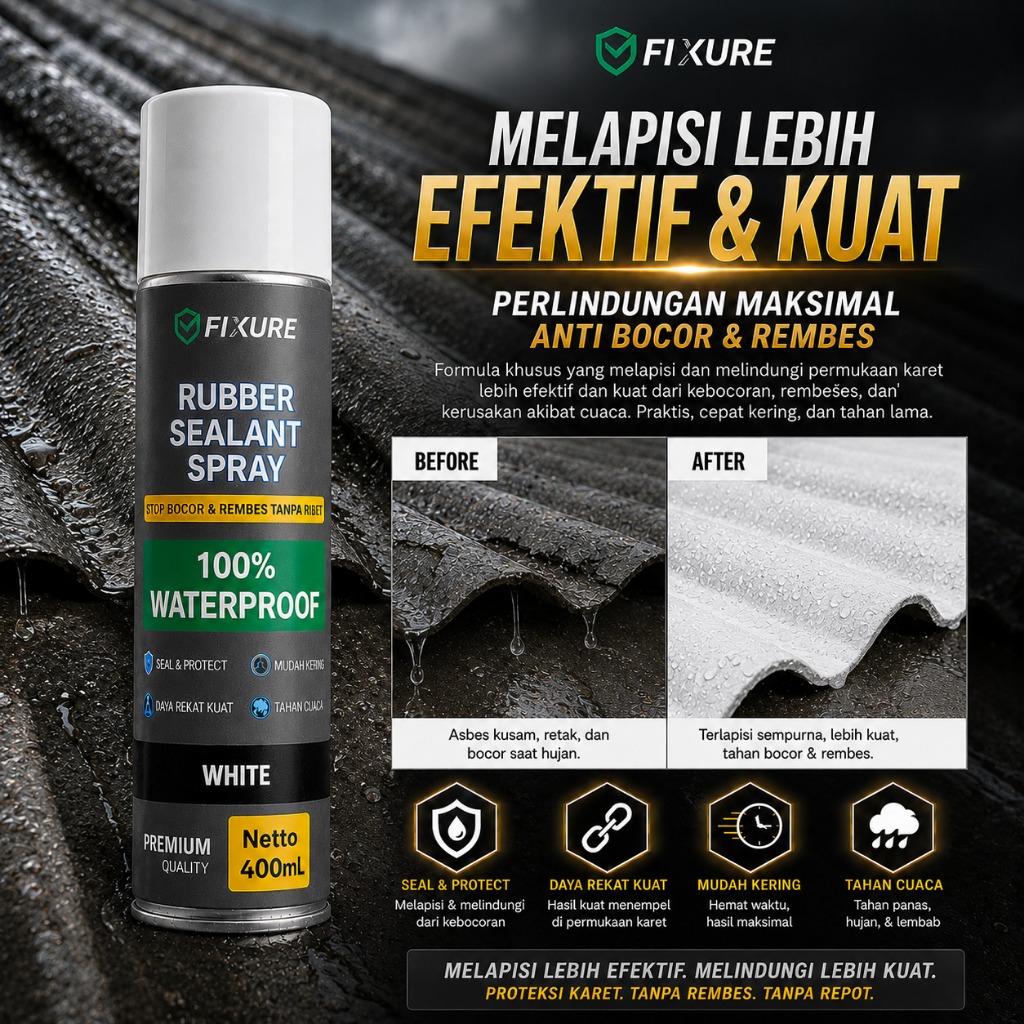 “SPRAY PUTIH ANTI BOCOR SUPER KUAT | Waterproof Elastis Tahan Lama | Solusi Atap & Talang Bocor”
