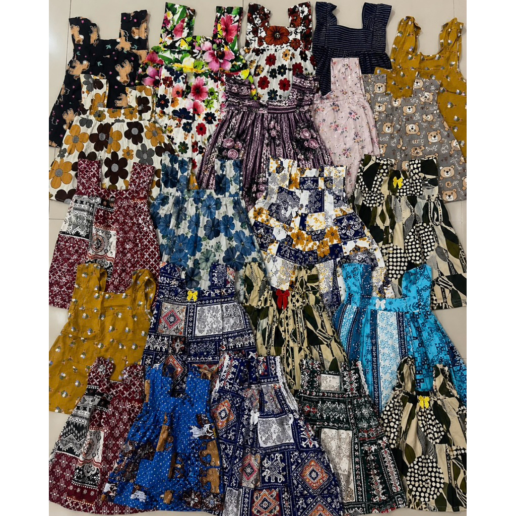 Paket Usaha isi 5pcs Daster Anak Rayon Full Obras 1-3 tahun BB maks15kg