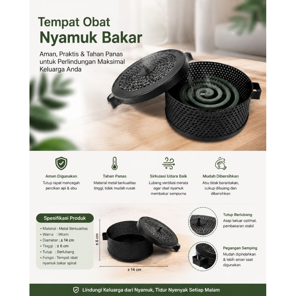 Tempat Obat Nyamuk Bakar Premium – Aman, Praktis & Estetik