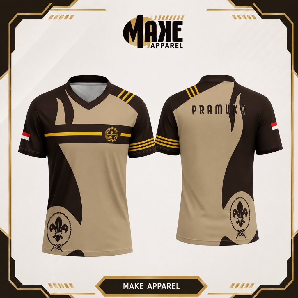 Baju Pramuka Lapangan Lengan Panjang - Baju Kaos Jersey Pramuka Fullprinting Jersey Pramuka Terbaru 