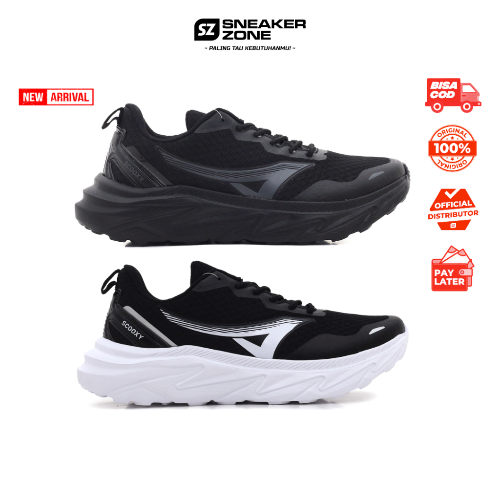 SEPATU SNEAKERS AILES SCOOXY - SEPATU OLAHRAGA LARI SEKOLAH HITAM ORIGINAL AILES